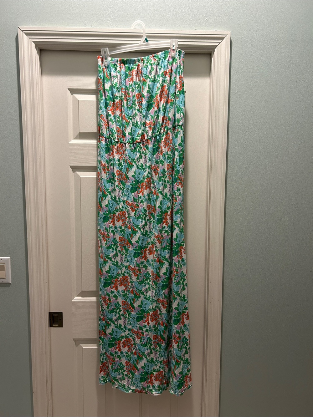 Lilly Pulitzer Floral Maxi Dress - Green, Orange  Lavender Baby Blue & White